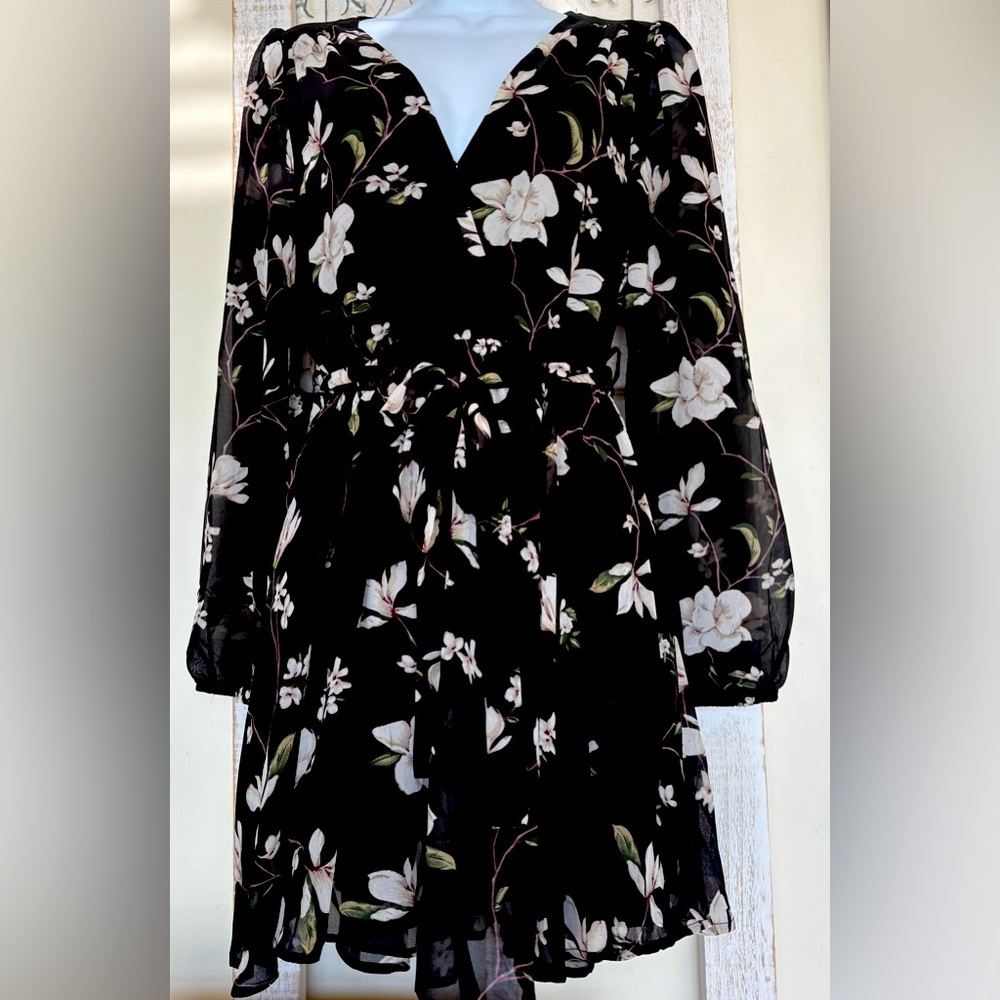 Floral Black Dress